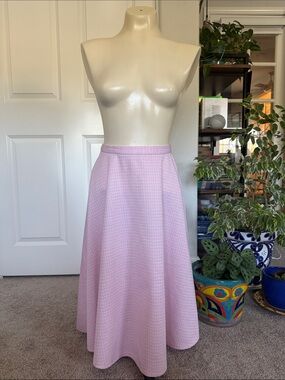 70s/80s Vintage Pink A-Line Midi Skirt